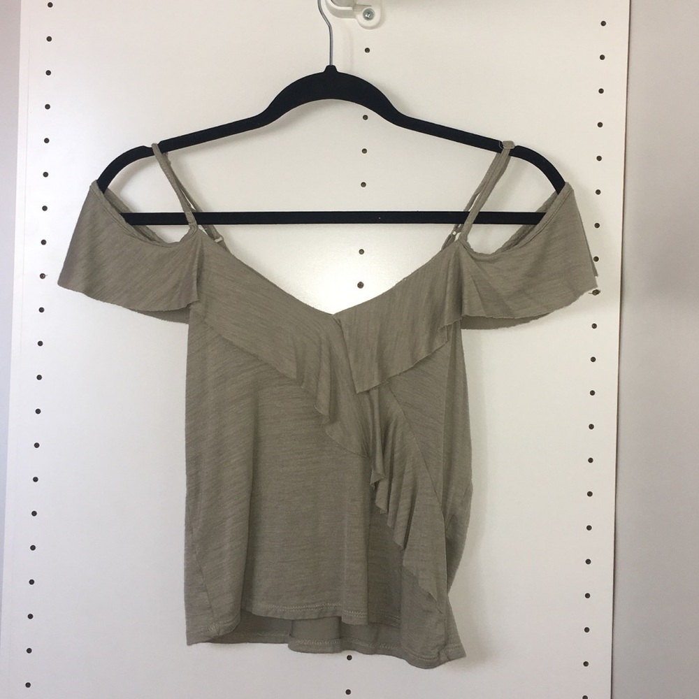 Olive green off the shoulder tank top